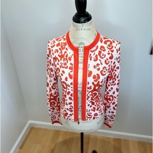 St. John’s  jacket with front zipper.